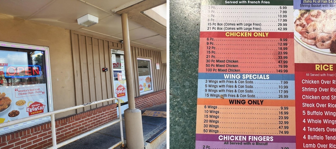 Italiano's pizza and wings, and fried chicken